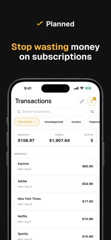 Budget & Bill Planner: Planned screenshot