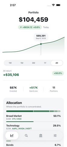 Moment: Stock Portfolio iPhone screenshot