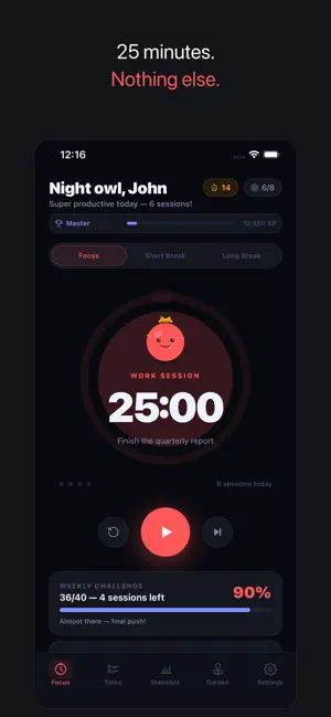 Pomodoro: Focus to Do screenshot 1