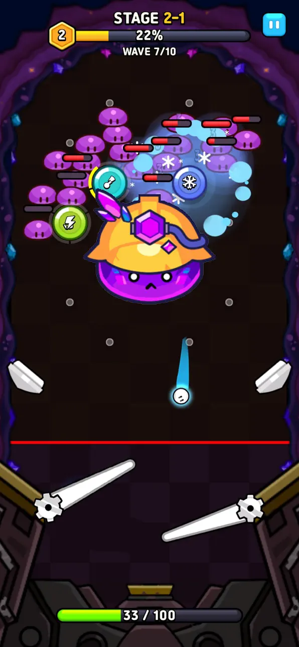Ball in! Pinball Defense iOS Mod IPA screenshot 3 - iOS game interface