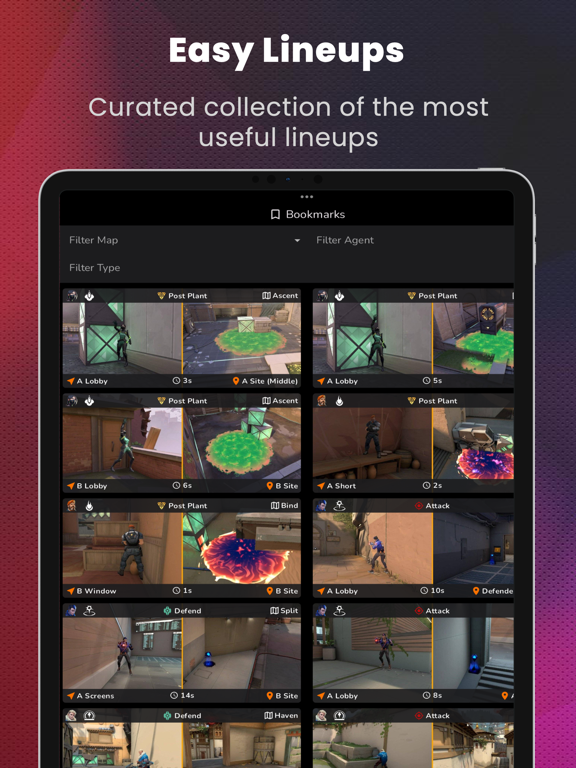 ValoGuide - Valorant Lineups iPad screenshot 1 - Reference app