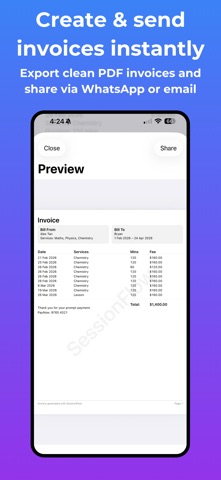 SessionFlow: Tutor Tracker screenshot