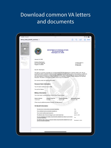 VA: Health and Benefits iPad screenshot