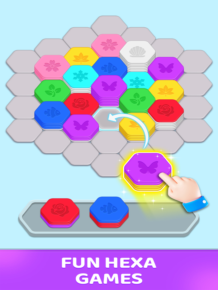 Hexagon Sort Emoji Match 3d