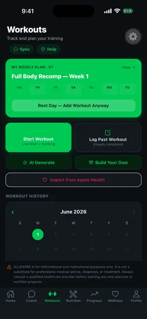 ALLENARE: AI Fitness Coach screenshot 2