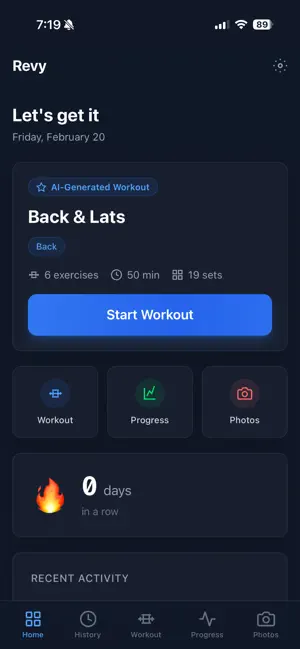 Revy Fit - AI Personal Trainer screenshot 1