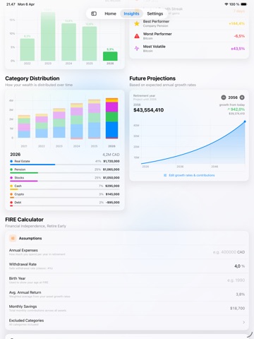 Netly - Net Worth Tracker iPad screenshot