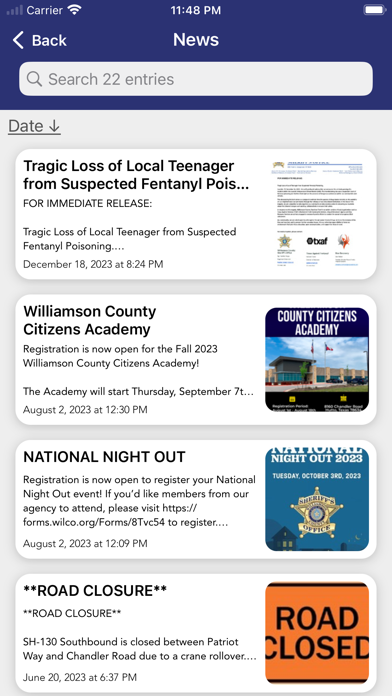 Williamson County Sheriff Screenshot