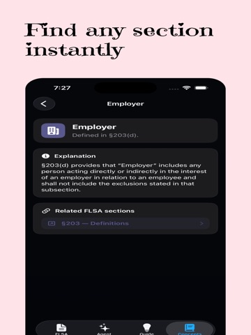 Fair Labor Standards Act FLSA iPad screenshot