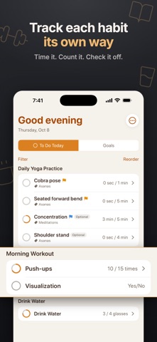 Tapas: Habit & Goal Tracker Screenshot 1 of 7