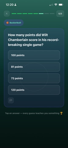 Qurio Sports Facts & Trivia iPhone screenshot