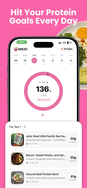 KREZO – Women Protein Tracker screenshot 4
