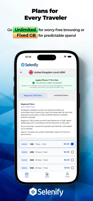 Selenify eSIM: Travel Data screenshot 2