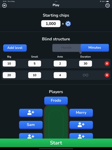 Pocket Poker Chips iPad screenshot