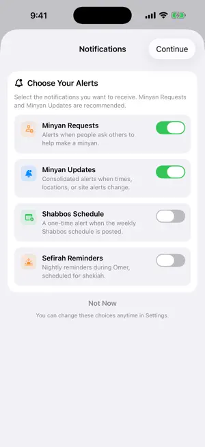 YU Minyanim screenshot 2
