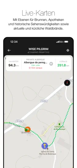 Screenshot von Wise Pilgrim Camino Primitivo auf dem iPhone 6