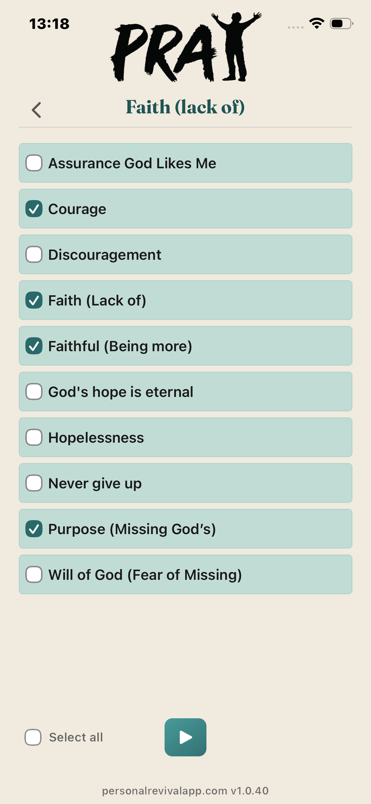 Personal Revival App