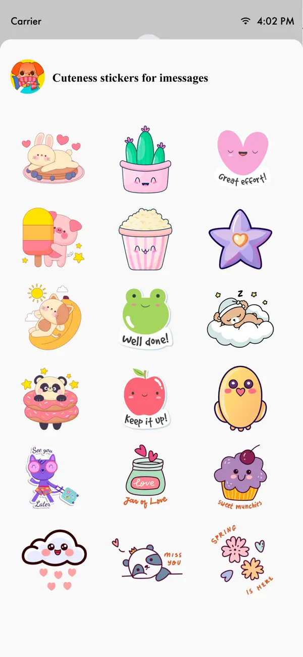 Screenshot #3 pour Cuteness Sticker For iMessage