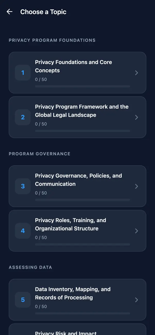Screenshot #2 pour CIPM Privacy Manager Prep