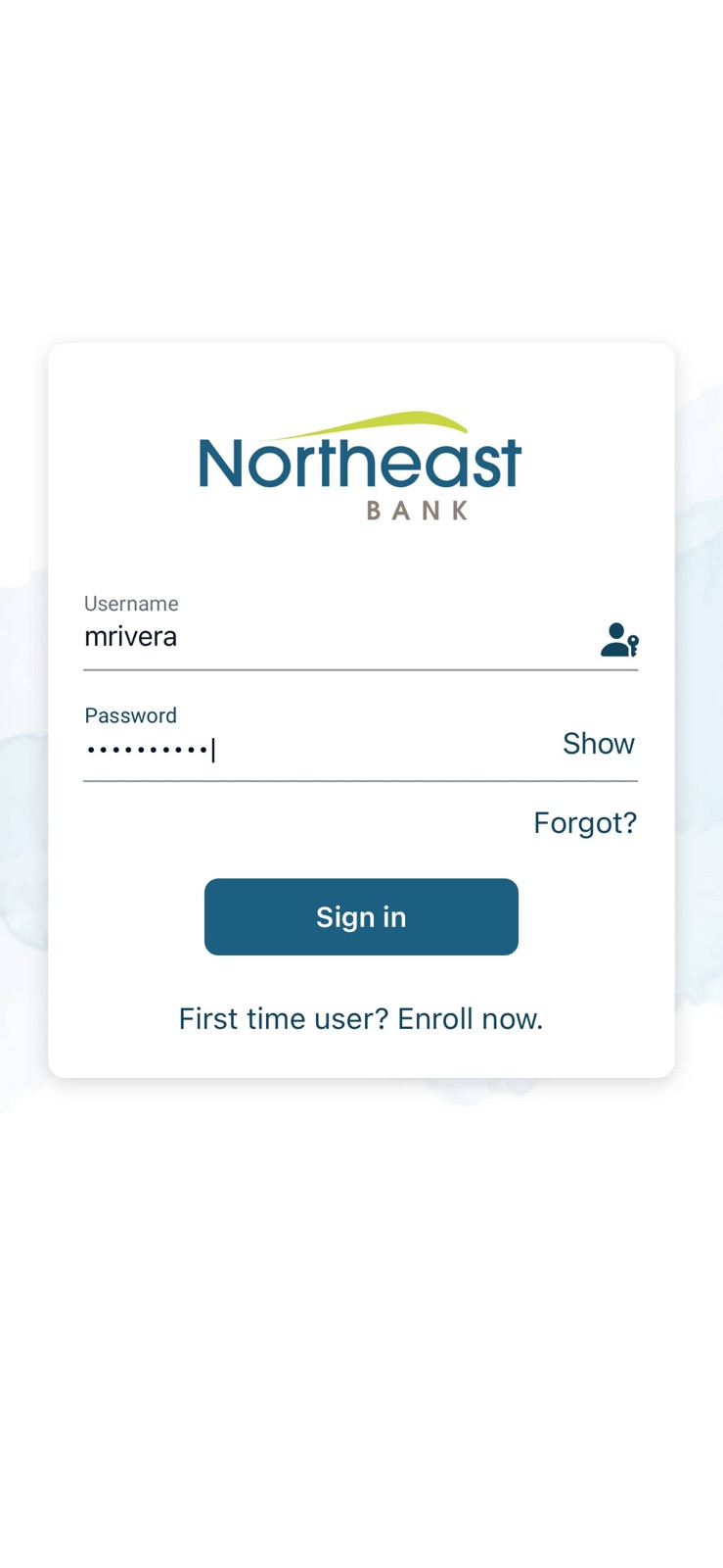 Northeast Bank iphone screenshot 1