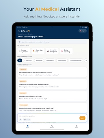 DrApex AI: Medical Assistant iPad screenshot