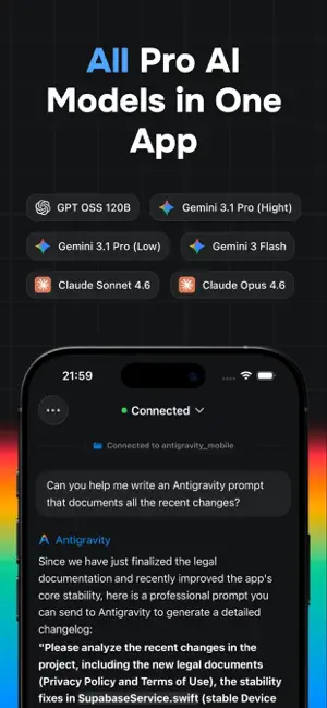 Mobile IDE for Antigravity AI iPhone screenshot 2