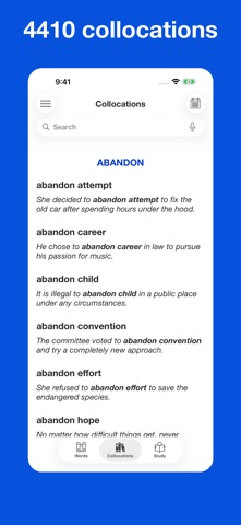 Collocations for IELTS test iPhone screenshot