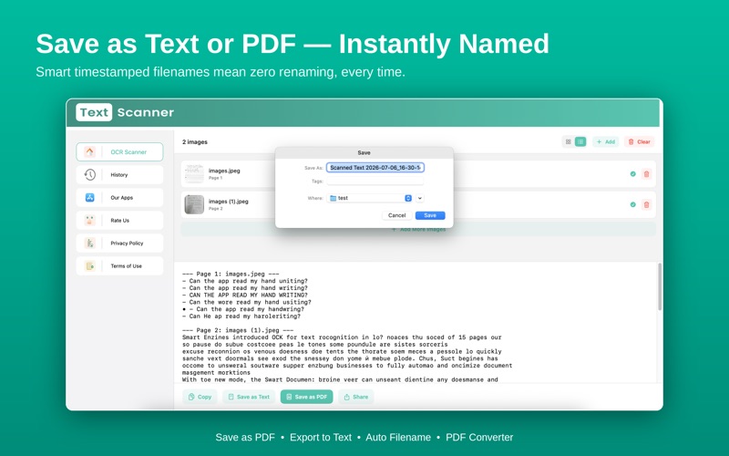 Image to Text PDF OCR Scan iPhone screenshot