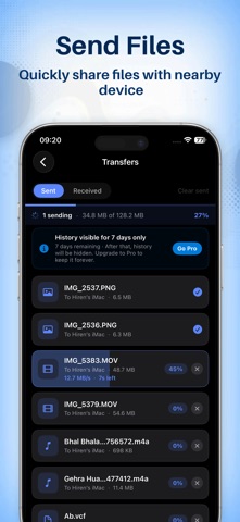 File transfer & Data Sharing iPhone screenshot