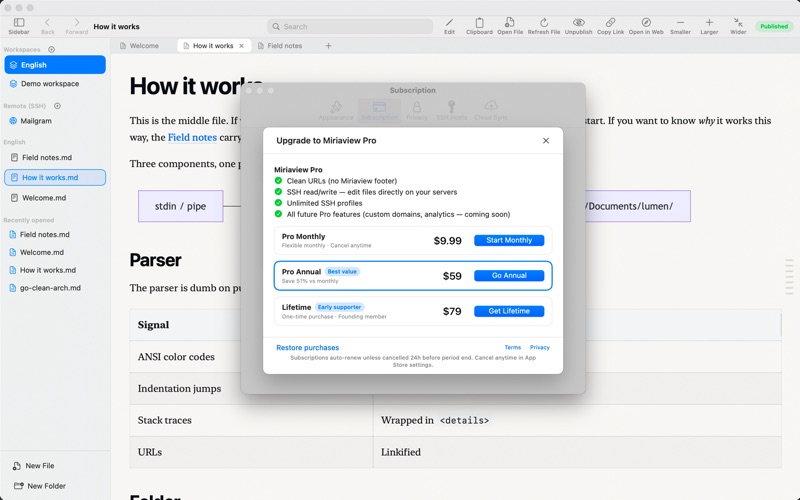 Miriaview screenshot