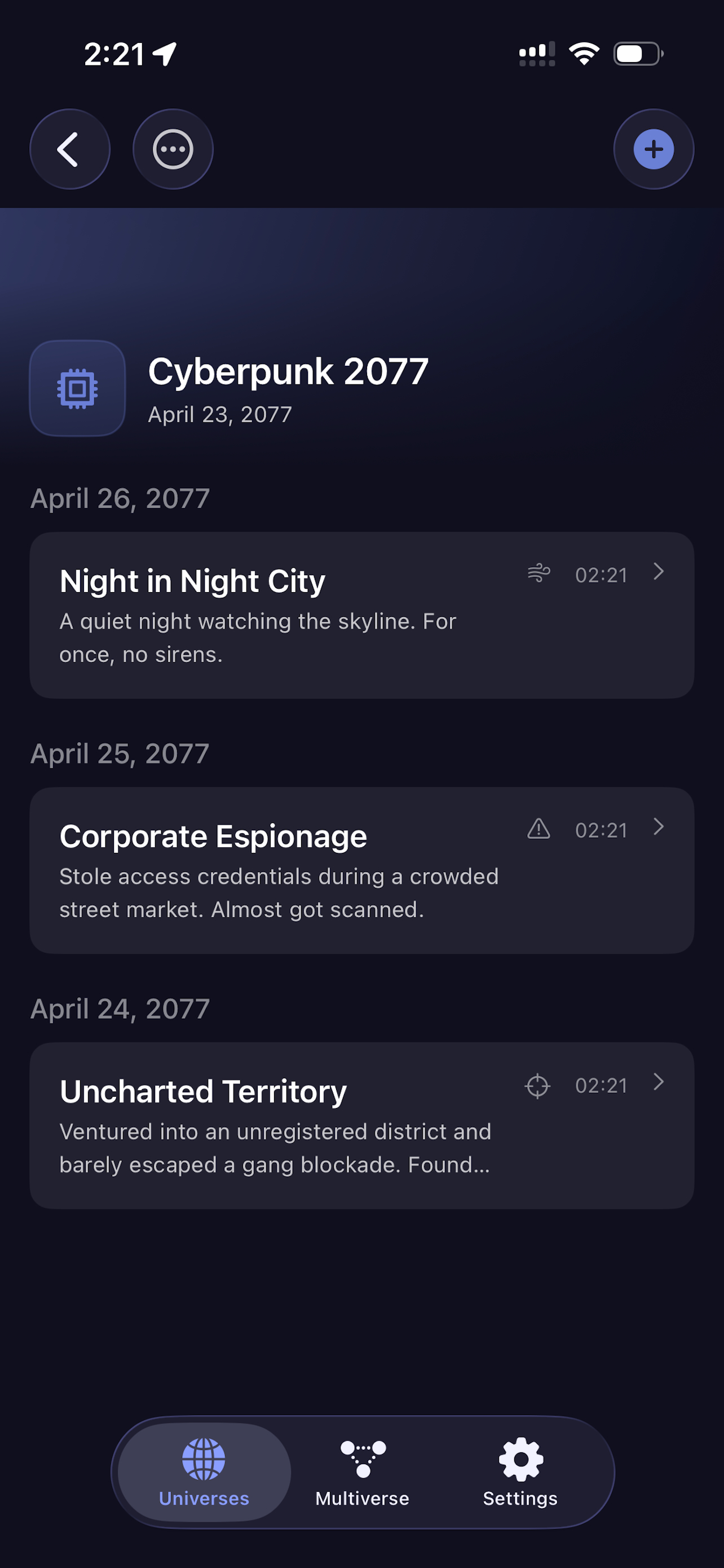 Multiverse Journal screenshot 3
