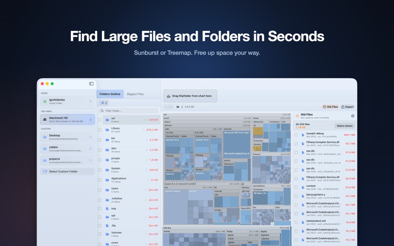 DiskSpace - Cleaner & Analyzer screenshot