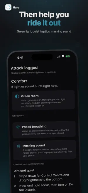 Halo: Migraine Tracker screenshot 2