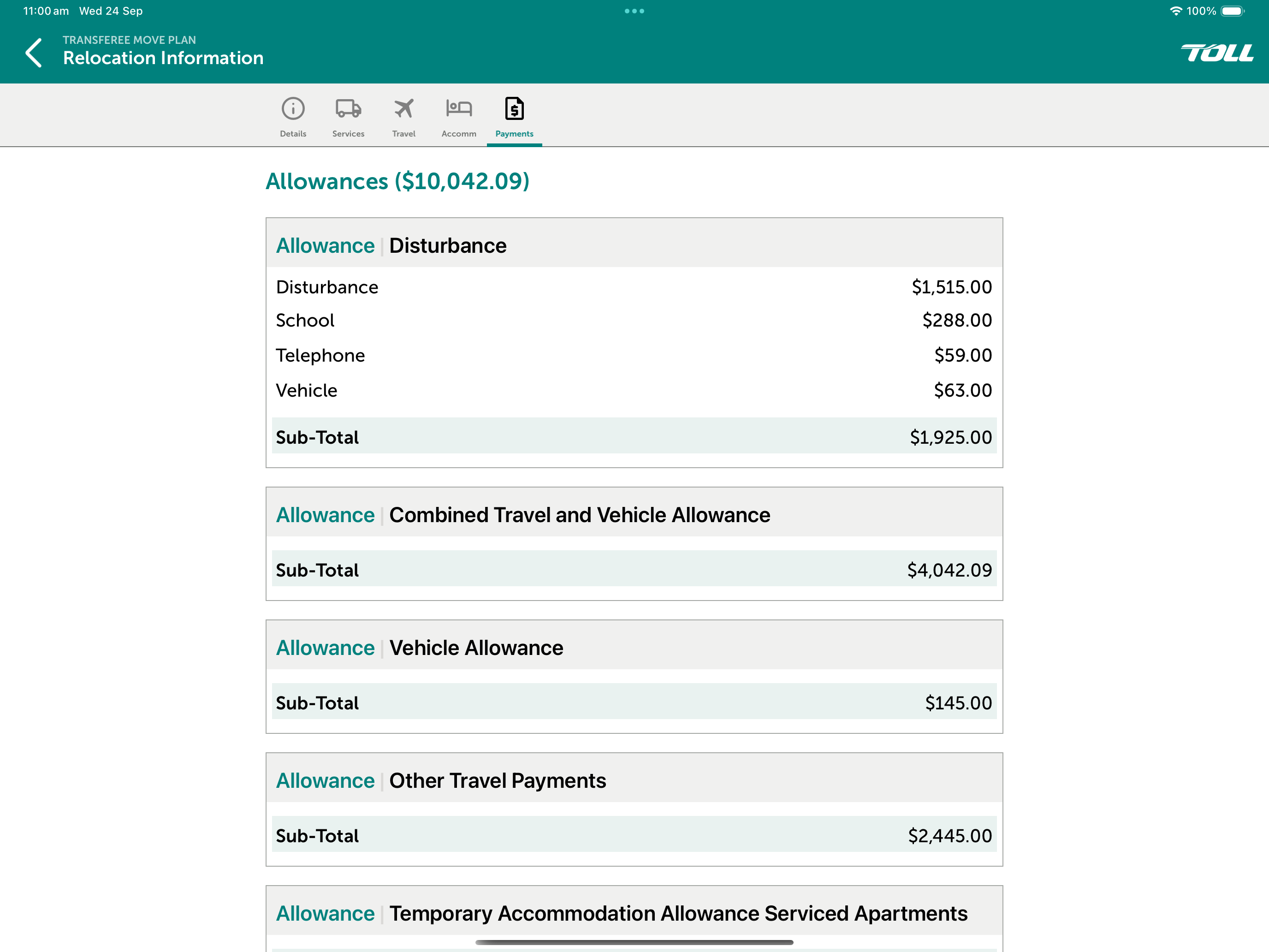 Toll Move Plan