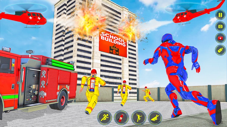 Flying Hero City Rescue Game screenshot-3