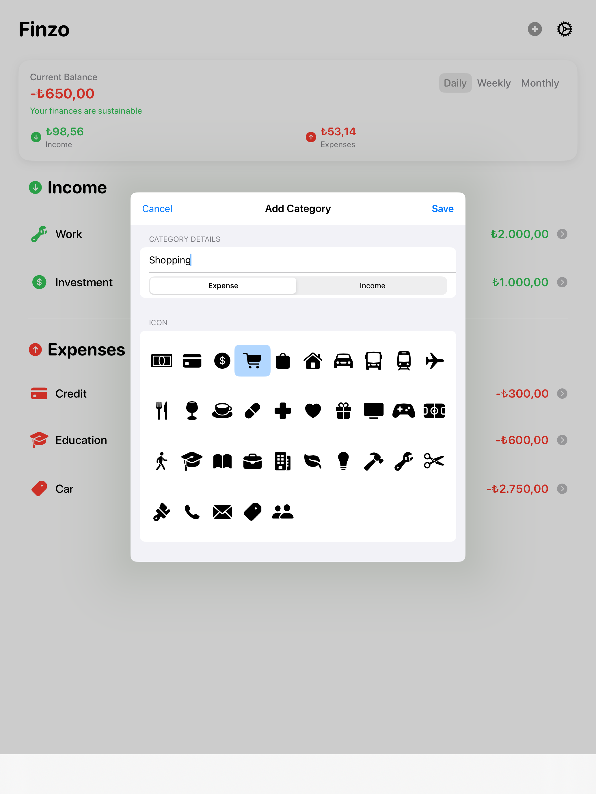 Finzo - Finance Tracker