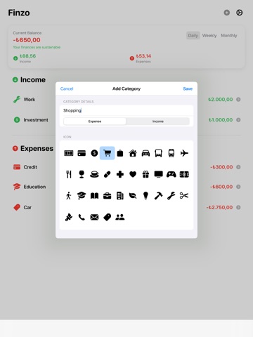 Finzo - Finance Tracker iPad screenshot