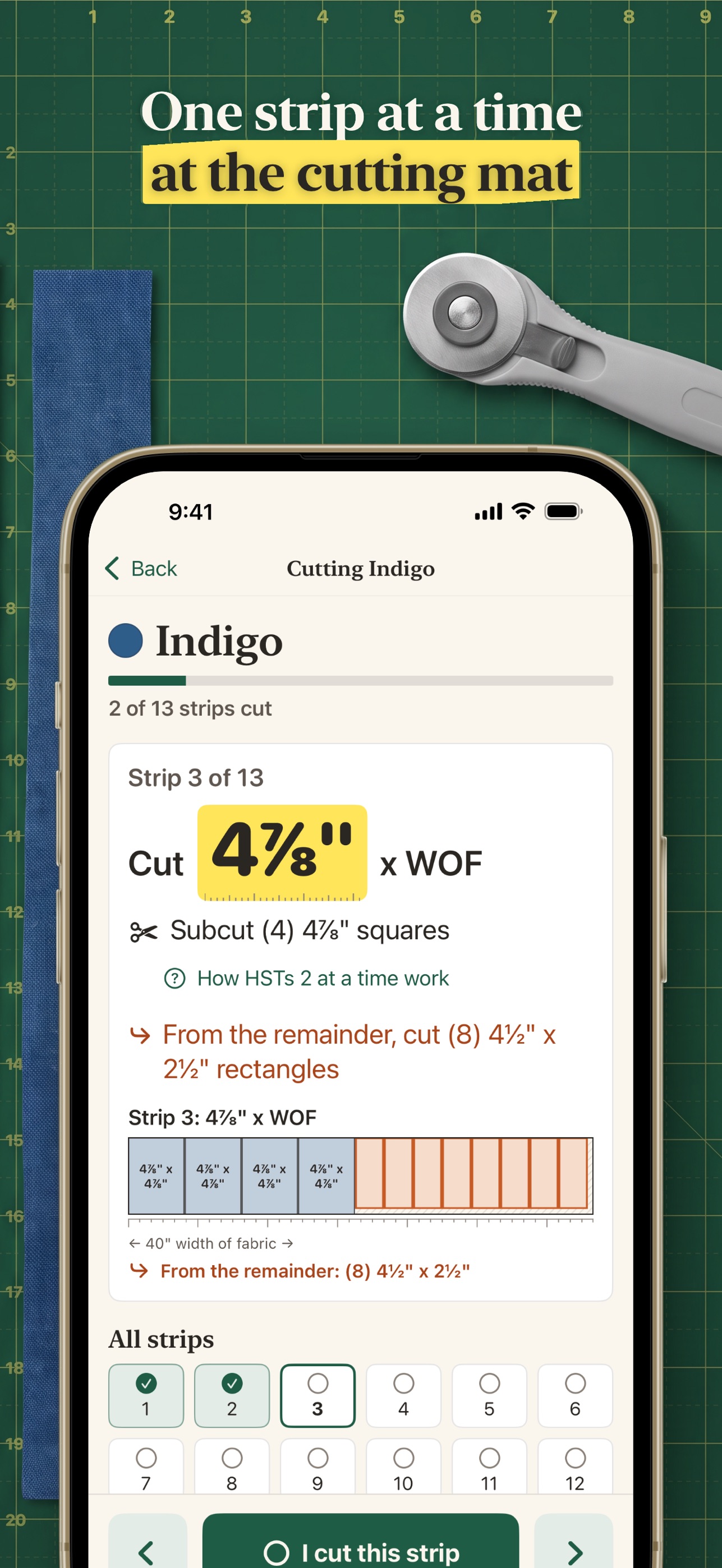Screenshot 4 of Spare Yard: Quilt Cutting Plan