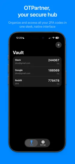Screenshot von OTPartner auf dem iPhone 1