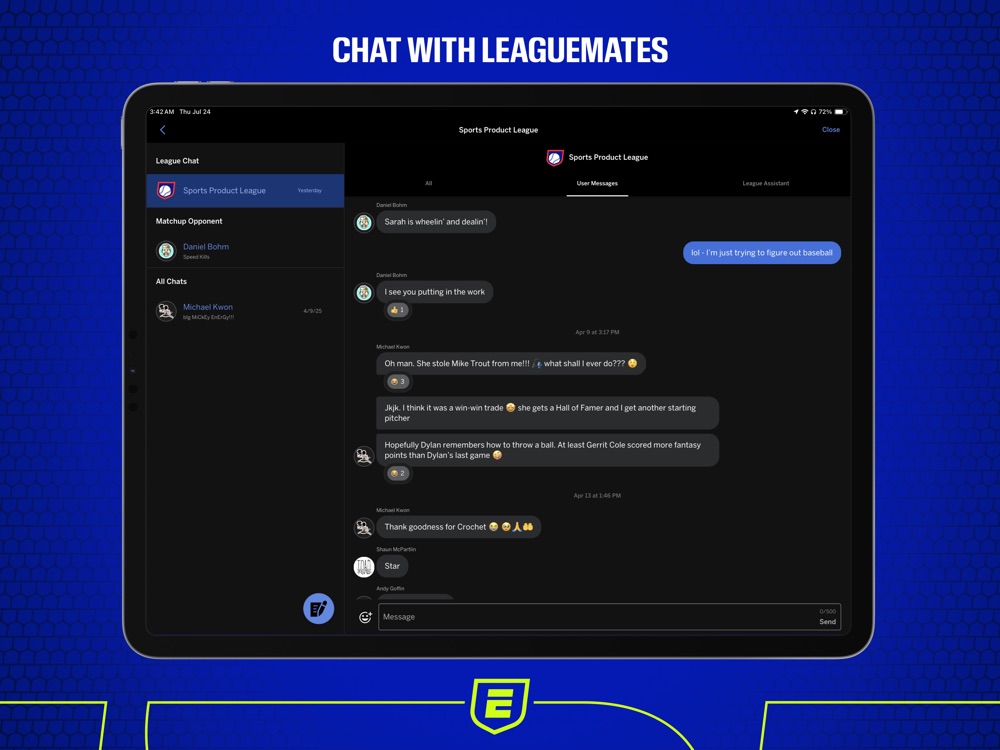 ESPN Fantasy Sports & More: official iPad preview 8 (opens full image in a new tab)