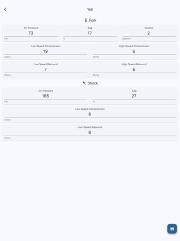 Suspension Setup iPad screenshot