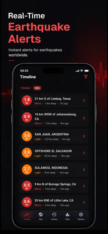 Earthquake Alert: QuakePulse screenshot 1 of 5