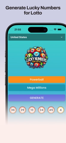 Lucky Numbers for Lotto iPhone screenshot