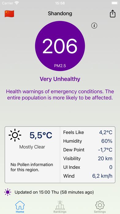 Air Quality & Pollen Tracker Screenshot