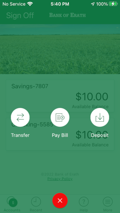 Bank of Erath Screenshot