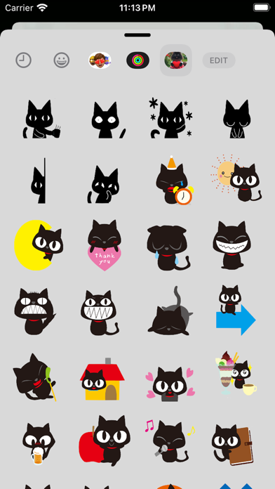 Black Cat Stickers packs Screenshot