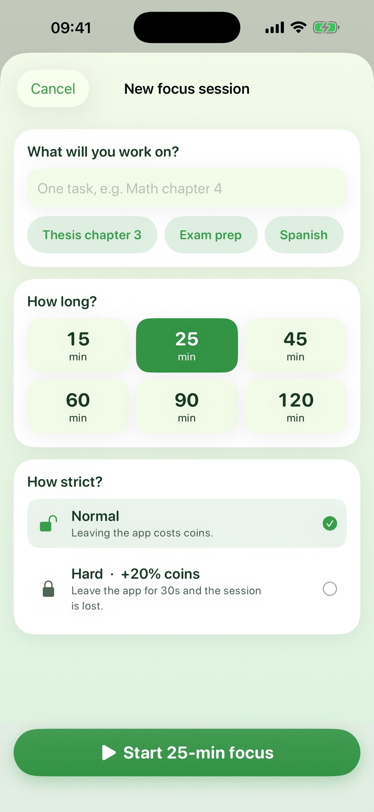 Screenshot 1 of Peapod: Focus Timer & Pet