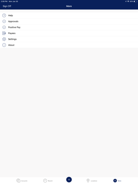 Ixonia Bank Biz Mobile iPad screenshot 8 - Finance app