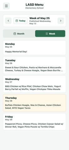 LASD Menu iPhone screenshot
