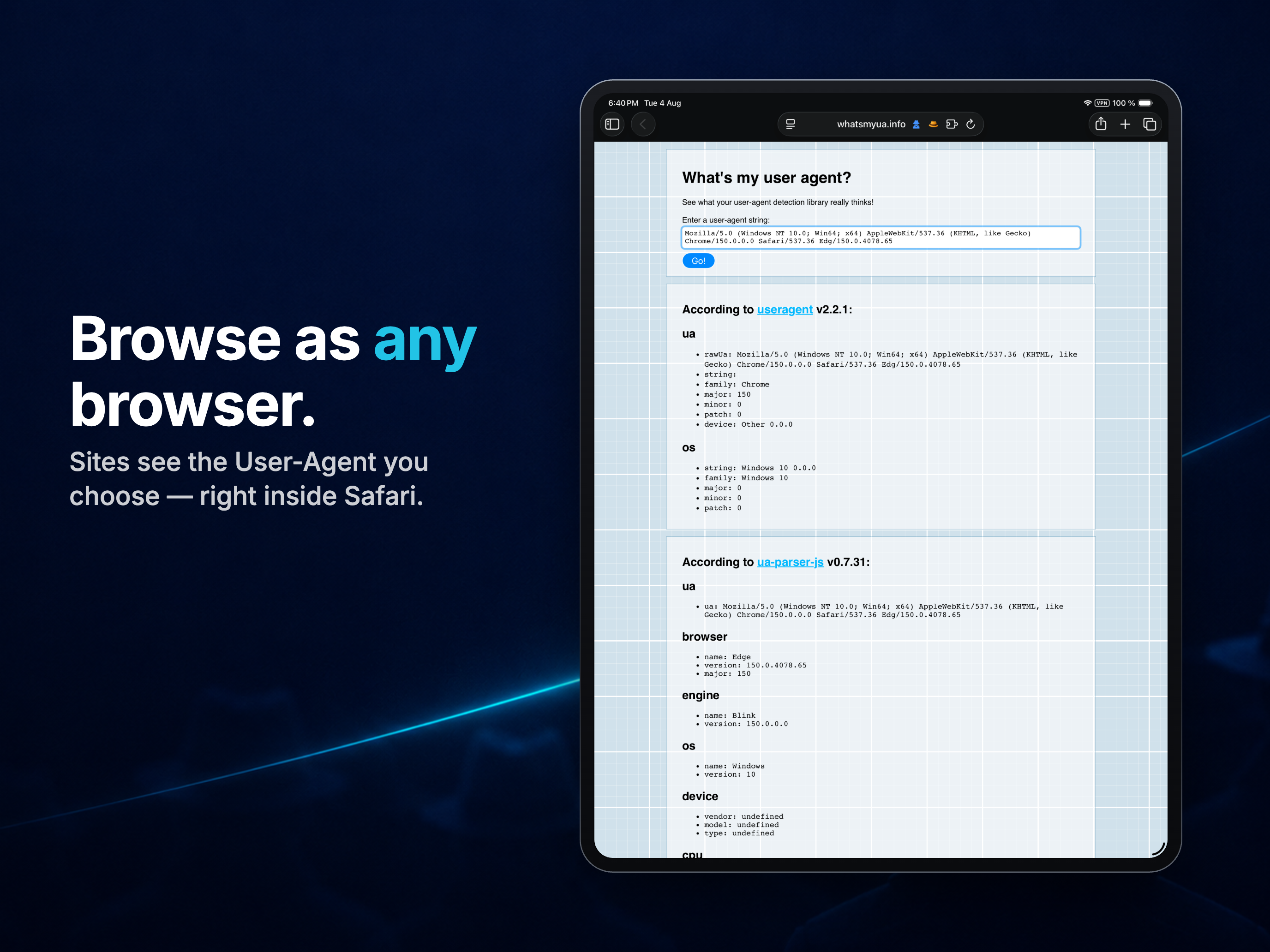 UA Switcher for Safari — Lite screenshot 4